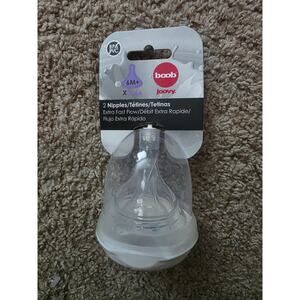 NEW joovy‎ boob, set of 2 extra fast flow nipples, BPA PVC free, 6 month+